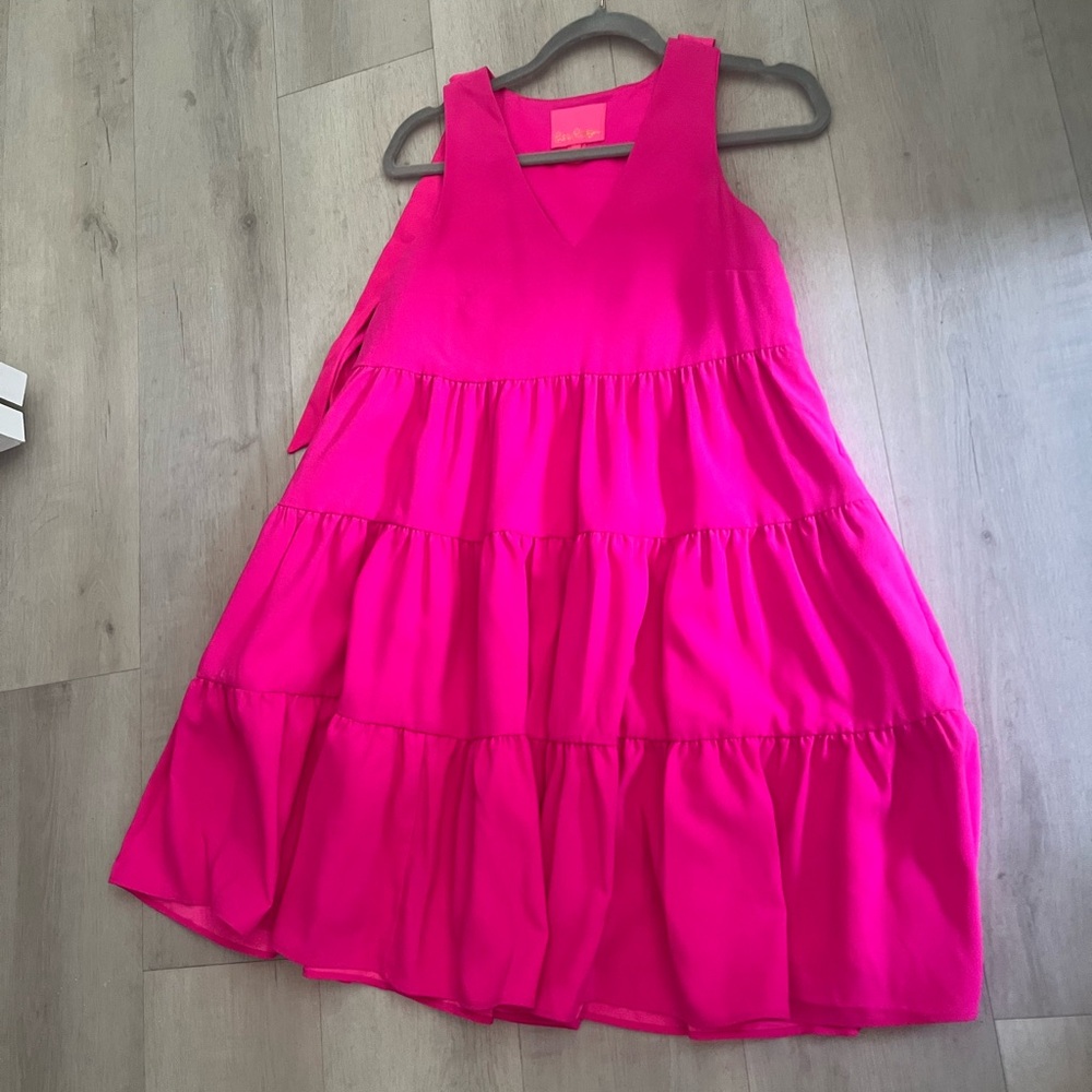 Lilly Pulitzer Pink Sleeveless Tiered Dress